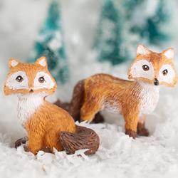 Miniature Dollhouse FAIRY GARDEN Accessories ~ FOX Set of 3 Mini Resin Foxes NEW 