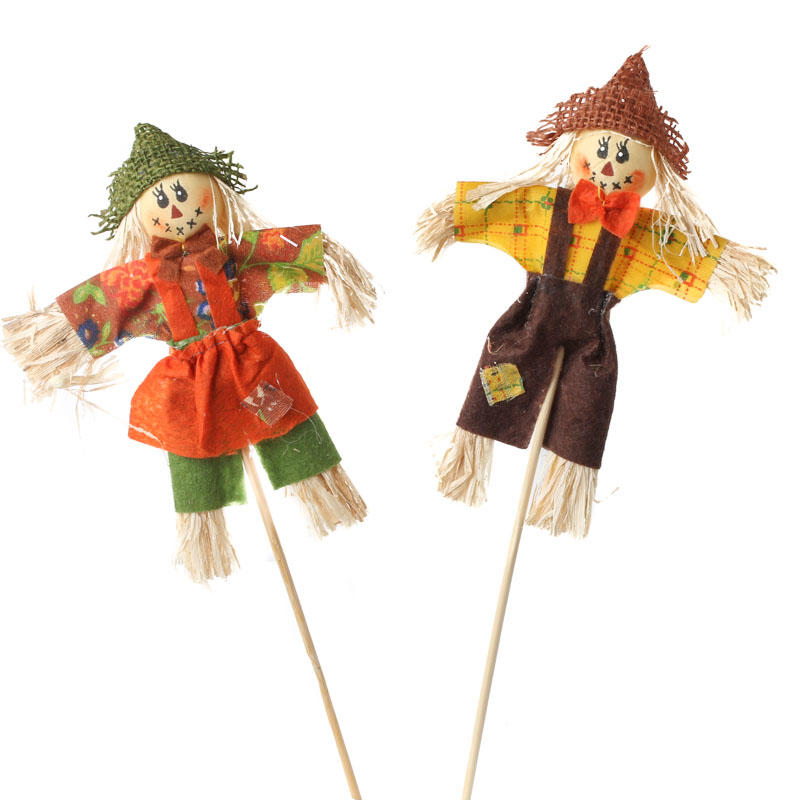 Autumn Scarecrow Pick - Table Decor - Fall and Halloween - Holiday Crafts