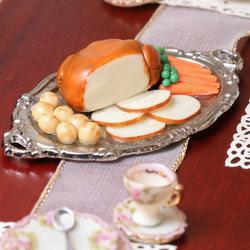 Dollhouse Miniature Turkey Dinner Platter