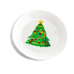 Dollhouse Miniature Christmas Tree Plate
