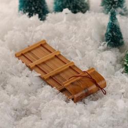 Dollhouse Miniature Wood Winter Sledding Toboggan T8571 