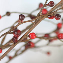 Dark Red and Burgundy Artificial Berry Twig Spray