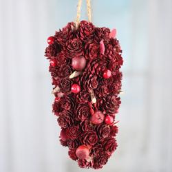Red Woodland Pinecone and Twig Hanger