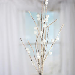 White Snowy Artificial Berry and Willow Spray