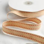 Red Stitched Faux Burlap Ribbon
