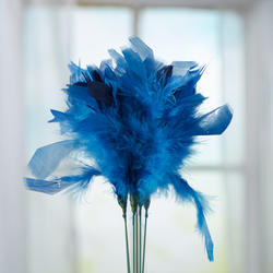 Blue Fuzzy Feather Sprays