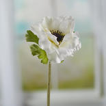 Artificial White Anemone Silk Flower Stem