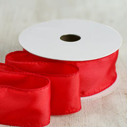 Red Satin Wired Ribbon