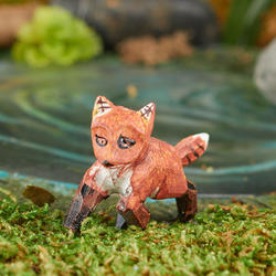 Miniature Hand Carved Wood Fox