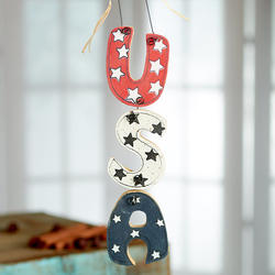 "U.S.A" Wood Ornament Hanger