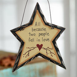 "All Because Two People Fell in Love" Star Ornament