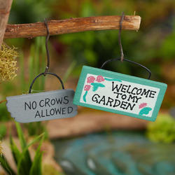 No Swimming or Fishing sign MI 50907 Miniature Fairy Garden Dollhouse 