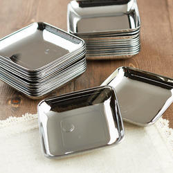 Small Silver Plastic Appetizer Plates