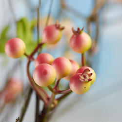 Peach Artificial Berry and Twig Branch Spray