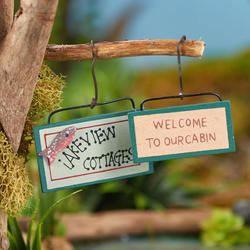 Miniature Dollhouse FAIRY GARDEN Fishing Welcome Sign Accessories 