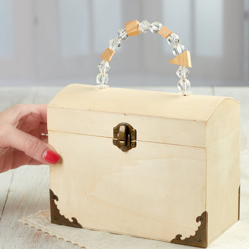 Unfinished Wood Trunk Box Purse - Wood Craft Kits - Wood ...