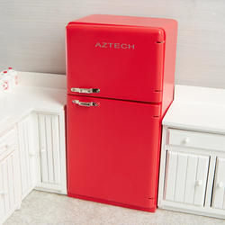 Dollhouse Miniature Red Retro Refrigerator