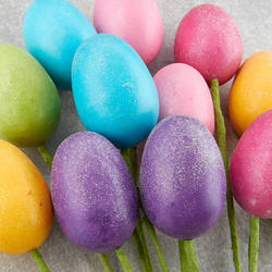 Glittered Pastel Easter Egg Picks