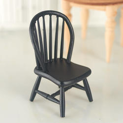 Dollhouse Miniature Black Windsor Side Chair