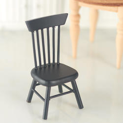 Dollhouse Miniature Black Side Chair