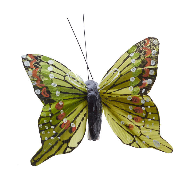 Orange and Green Artificial Butterflies - New Items