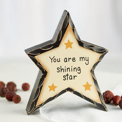 Primitive "You are my..." Chunky Wood Star