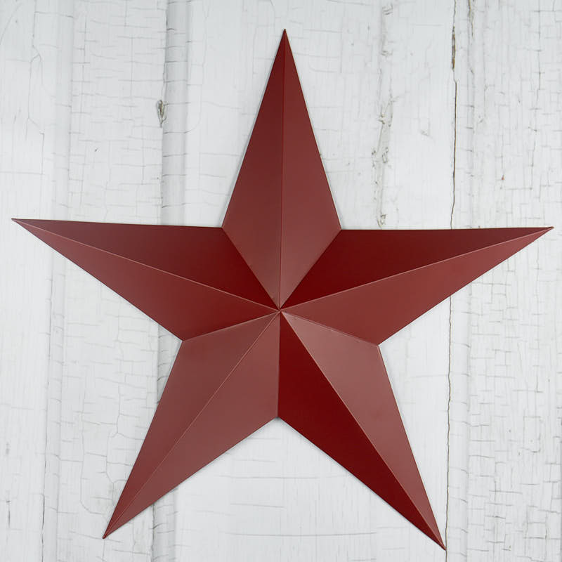 24" Large Red Tin Barn Star - Barn Stars - Primitive Decor - Factory