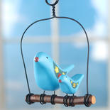 Momma and Baby Blue Bird Swing Ornament