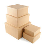 Set of 5 Paper Mache Square Nested Boxes