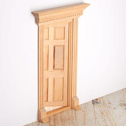 Dollhouse Miniature Unfinished Wood 6-Panel Door