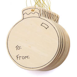 Unfinished Wood Christmas Gift Tag Ornaments