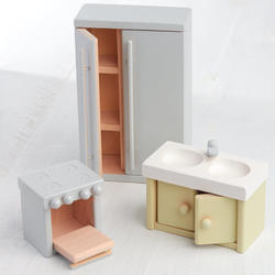 Wooden Dollhouse Kitchen Set
