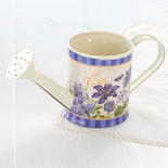 Vintage-Inspired Purple French Decoupage Watering Can