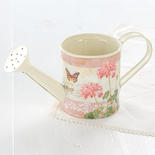 Vintage-Inspired Pink French Decoupage Watering Can