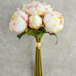 Cream Pink Artificial Peony Bouquet