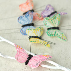 Assorted Pastel Artificial Butterflies