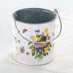 Vintage-Inspired Viola French Decoupage Bucket