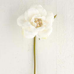 Cream and White Artificial Rose Pick