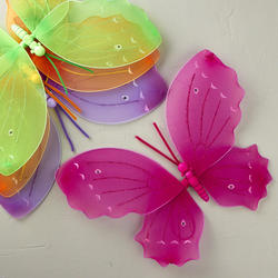 Wearable Glittered Nylon Butterfly Wings