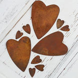 Assorted Primitive Rusty Tin Heart Cutouts