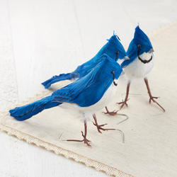 Feathered Artificial Blue Jay Birds