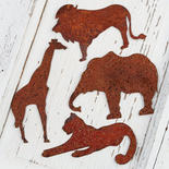 Rusty Tin Safari Animal Cutouts