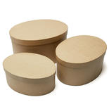 5 Box Unfinished Round Graduated Size Paper Mache Boxes with Lids for Crafting 