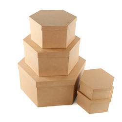 Paper Mache Hexagon Hat Box
