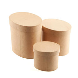 3 Boxes Factory Direct Craft Handcrafted Paper Mache Large Oval Boxes