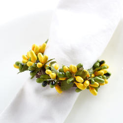 Yellow and Green Pip Berry Candle Ring