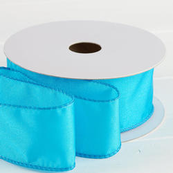 Turquoise Satin Wired Ribbon