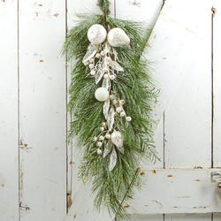 Glittered Holiday Artificial Pine Teardrop