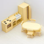 Dollhouse Miniature Complete Kitchen Set