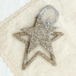 Gold Glittered Star Cutout Ornament